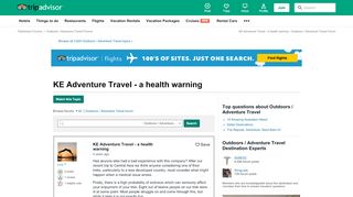 
                            6. KE Adventure Travel - a health warning - Outdoors / Adventure ...