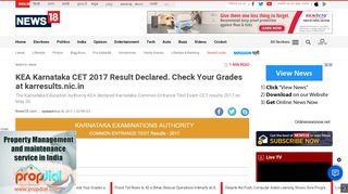 
                            9. KEA Karnataka CET 2017 Result Declared. Check Your Grades ...