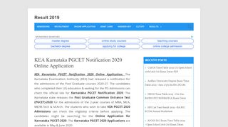 
                            7. KEA Karnataka PGCET Notification 2020 Online …