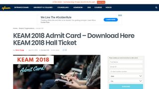 
                            4. KEAM 2018 Admit Card - Download Here KEAM 2018 Hall ...