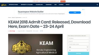 
                            1. KEAM 2018 Admit Card: Released, Download …