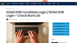 
                            7. KEAM 2018 Candidate Login / KEAM 2018 Login - Check Rank ...