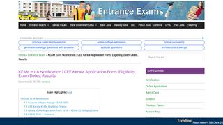 
                            6. KEAM 2018 - Entrance Exams