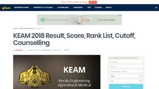 
                            8. KEAM 2018 Result, Score, Rank List, Cutoff, Counselling ...