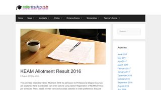 
                            8. KEAM Allotment Result 2016 | Admissions, Entrance Exams ...