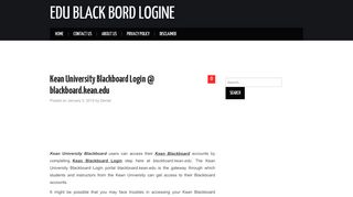 
                            5. Kean Blackboard Login- KEAN UNIVERSITY BLACKBOARD