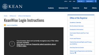 
                            2. KeanWise Login Instructions | Kean University