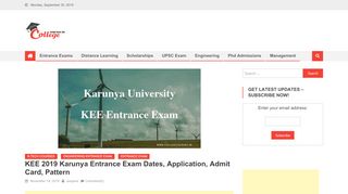 
                            7. KEE 2019 Karunya Entrance Exam Dates, Application, Admit ...