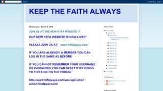 
                            8. KEEP THE FAITH ALWAYS - Blogger