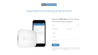 
                            5. KeepTruckin ELDs Starting at $20 a Month