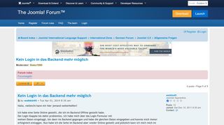
                            9. Kein Login in das Backend mehr möglich - Joomla! Forum ...