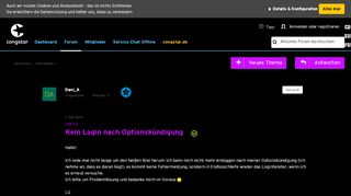 
                            6. Kein Login nach Optionskündigung - congstar …