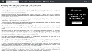 
                            8. Kenanga Investors launches unicorn fund | KLSE Screener