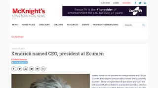 
                            9. Kendrick named CEO, president at Ecumen - On the Move ...