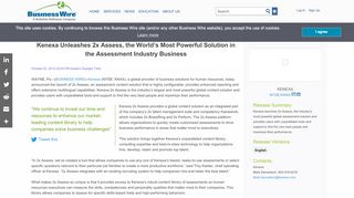 
                            9. Kenexa Unleashes 2x Assess, the World's Most Powerful Solution in ...