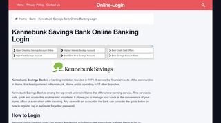 
                            3. Kennebunk Savings Bank Online Banking Login - Online-Login