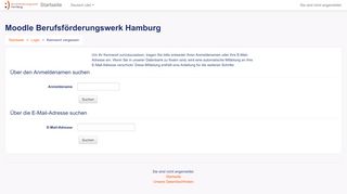 
                            4. Kennwort vergessen - Moodle Berufsförderungswerk Hamburg