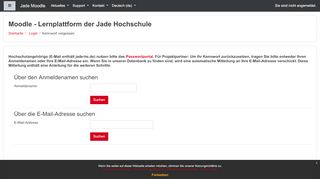 
                            9. Kennwort vergessen - moodle.jade-hs.de