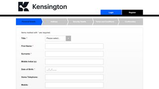 
                            11. Kensington Customer Portal | Customer | Registration