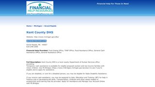 
                            9. Kent County DHS - Financial Help Resources