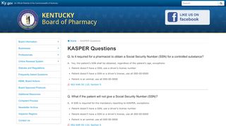 
                            9. Kentucky Board of Pharmacy KASPER Questions