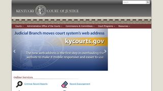 
                            2. Kentucky Court of Justice: Home