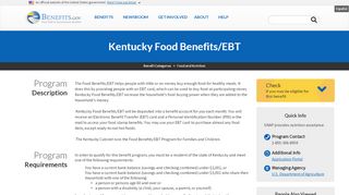 
                            2. Kentucky Food Benefits/EBT | Benefits.gov