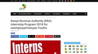 
                            9. Kenya Revenue Authority (KRA) Internship Program 2018 for ...