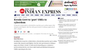 
                            6. Kerala Govt to 'port' SMEs to cyberdom- The New Indian Express