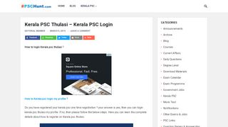 
                            9. Kerala PSC Thulasi | Kerala PSC Login | Kerala PSC Login ...