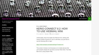 
                            8. Kerio Connect 8.2: How to use Webmail mini | Basics for Computer ...