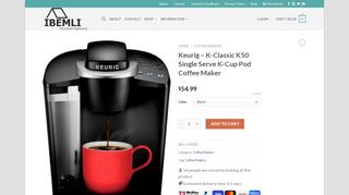 
                            7. Keurig – K-Classic K50 Single Serve K-Cup Pod Coffee Maker