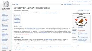 
                            5. Keweenaw Bay Ojibwa Community College - Wikipedia