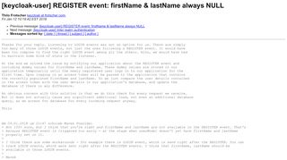 
                            2. [keycloak-user] REGISTER event: firstName & lastName always NULL ...