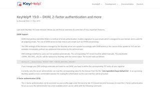 
                            7. KeyHelp® 19.0 – DKIM, 2-factor authentication and more