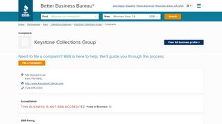 
                            2. Keystone Collections Group | Complaints | Better Business Bureau ...