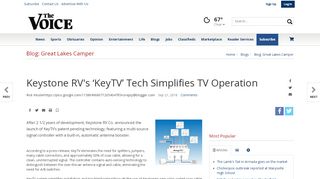 
                            2. Keystone RV's 'KeyTV' Tech Simplifies TV Operation | Blog ...