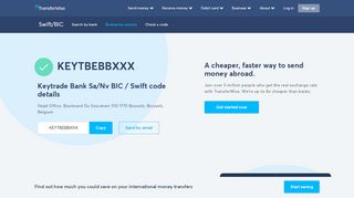 
                            8. KEYTBEBBXXX BIC / SWIFT Code - Keytrade Bank Sa/Nv ...