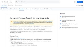 
                            4. Keyword Planner: Search for new keywords - Google Ads Help