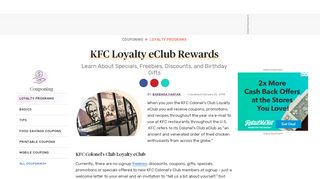 
                            6. KFC Loyalty eClub Rewards - thebalanceeveryday.com