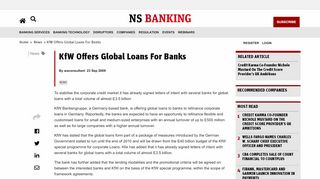 
                            7. KfW Offers Global Loans For Banks - NS Banking