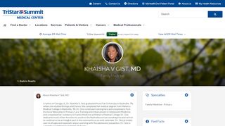 
                            7. Khaisha V Gist MD - Find a Doctor | TriStar Summit