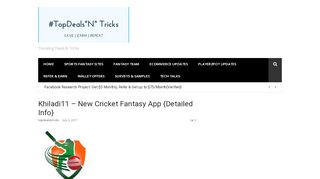 
                            1. Khiladi11 - New Cricket Fantasy App {Detailed info ...