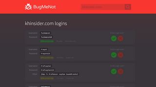 
                            6. khinsider.com passwords - BugMeNot