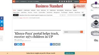 
                            9. 'Khoya-Paya' portal helps track, recover 1971 children in UP ...