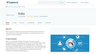 
                            9. KiBiz Reviews and Pricing - 2019 - Capterra