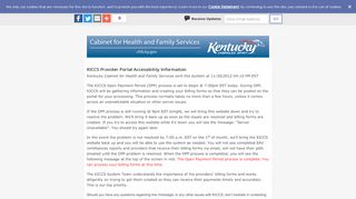 
                            4. KICCS Provider Portal Accessibility Information - GovDelivery