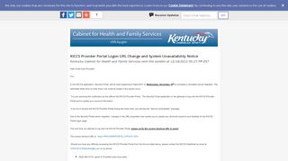 
                            3. KICCS Provider Portal Logon URL Change and System Unavailability ...