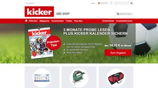 
                            3. kicker Abo direkt beim kicker-Aboshop bestellen