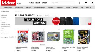 
                            11. kicker Produkte - shop.kicker.de